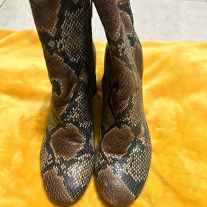 Snakeskin Patterned Boots